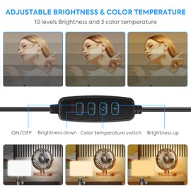 2pcs LED Video Light Kit,6500K Dimmable USB Photography Lighting Kit Streaming Light with 9 Color Filters Adjustable Tripod with Ball Head for Tabletop/Low-Angle Shooting, Game Streaming, for Zoom