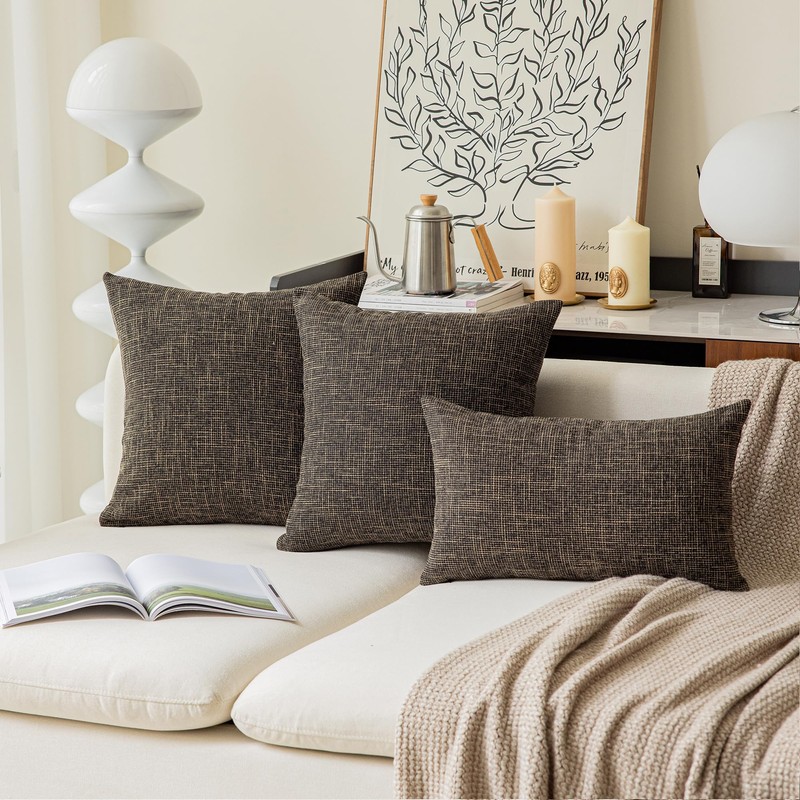 Kevin Textile Textural Faux Linen Throw Cushion Pillow Covers Shams