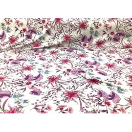 Printed Rayon Spandex 4 Way Stretch Apparel Fabric Purple Pink Blue Floral H300