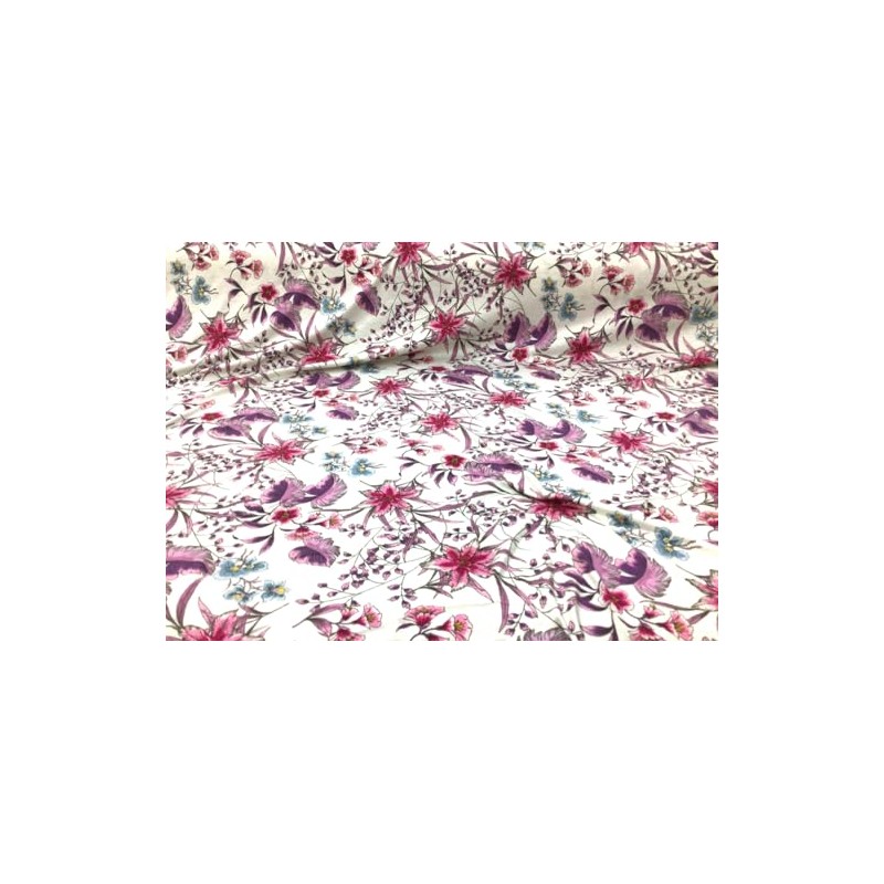 Printed Rayon Spandex 4 Way Stretch Apparel Fabric Purple Pink