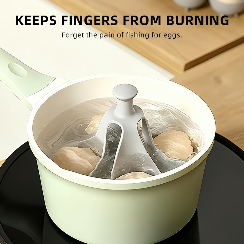 Silicone Egg Boiler Rack, Freestanding Egg Boiler Holder with 6