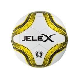 JELEX Topscorer Training Football 380 g, Machine Stitched, High Durability, Optimal Ball Control, Children Men Women Leisure, Sports Club and School Sports, Ball Blue Orange Yellow (Yellow)