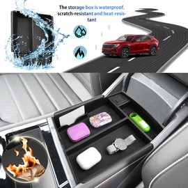 SHAOHAO for 2026 Volkswagen Atlas Center Console Organizer Fit for 2024 2025 2026 Volkswagen Atlas & Atlas Cross Sport Accessories (SE/SE with Tech/SEL/SEL R-Line/SEL Premium R-Line) Storage Box Tray