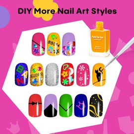 Tomons Quick Dry Nail Polish Set Non Toxic Kids Nail Polish Kit for Kids Ages 7-12, Birthday Gifts for 6 7 8 9 10 11 12 Year Old Girl, Glitter, Sequins, Stickers, Nail Art Tools- 8 Colors
