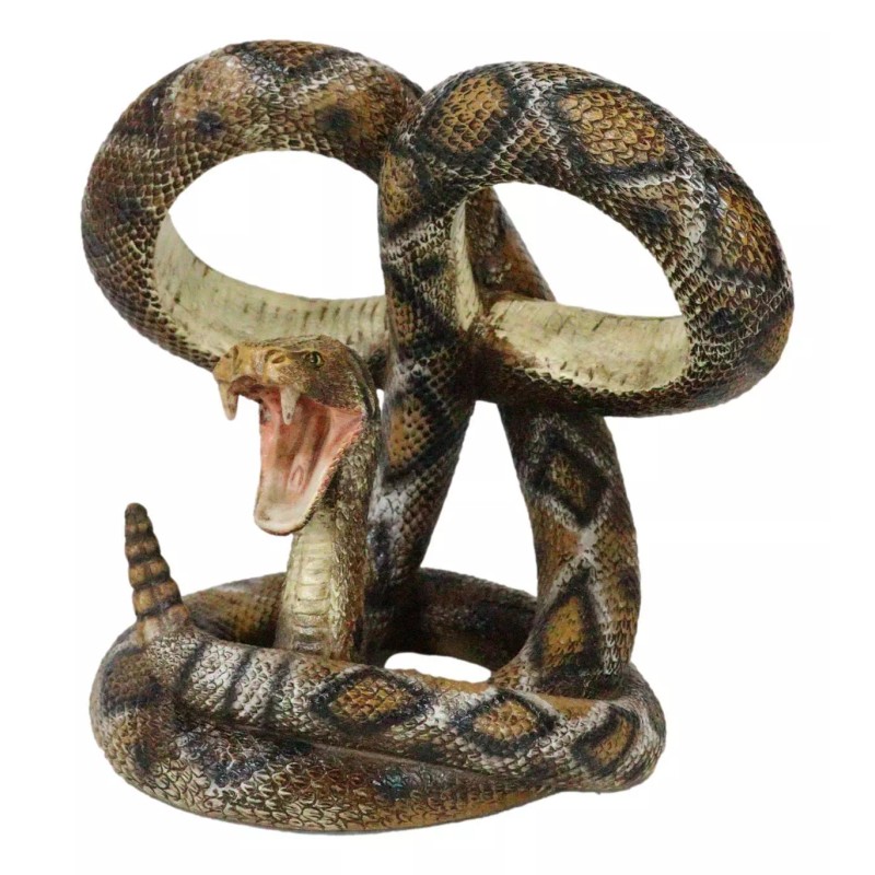 Rustic Western Coiled Diamondback Rattlesnake Snake Double Wine Bottles Holder