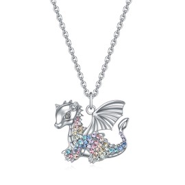 VEEHOO Dragon Necklace for Girls Women,Cute Animal Jewelry Christmas Birthday Dragon Gift for Daughter Granddaughter Niece