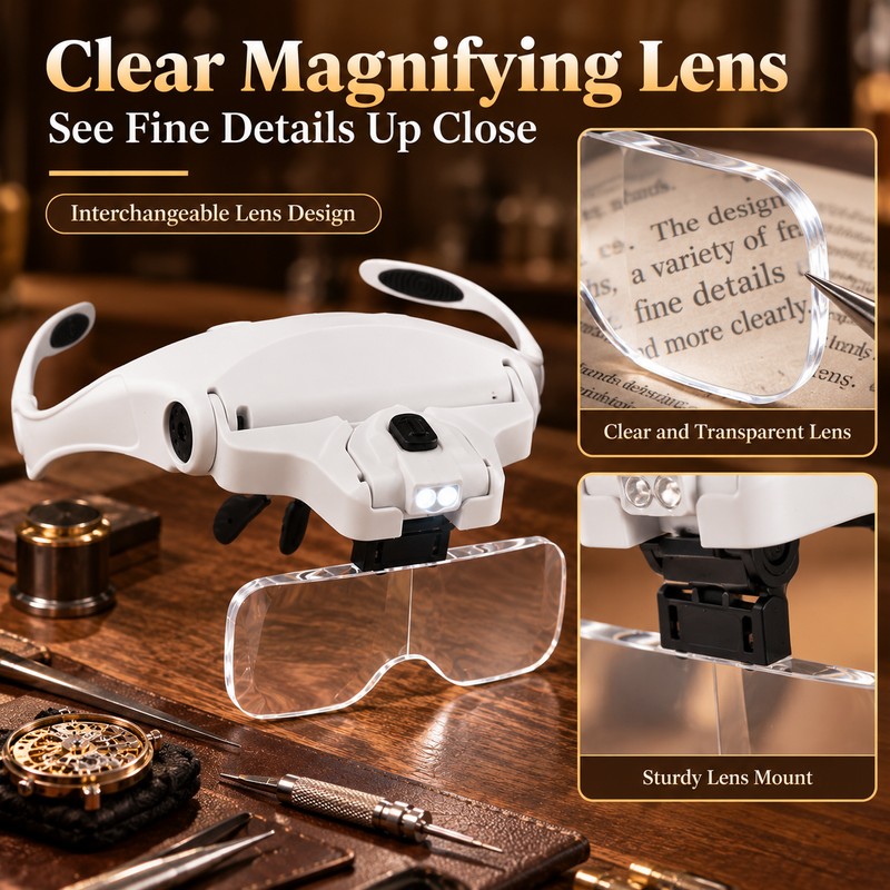  Hand-Free Magnifier for for Reading, Crafts, Detailed Work and
