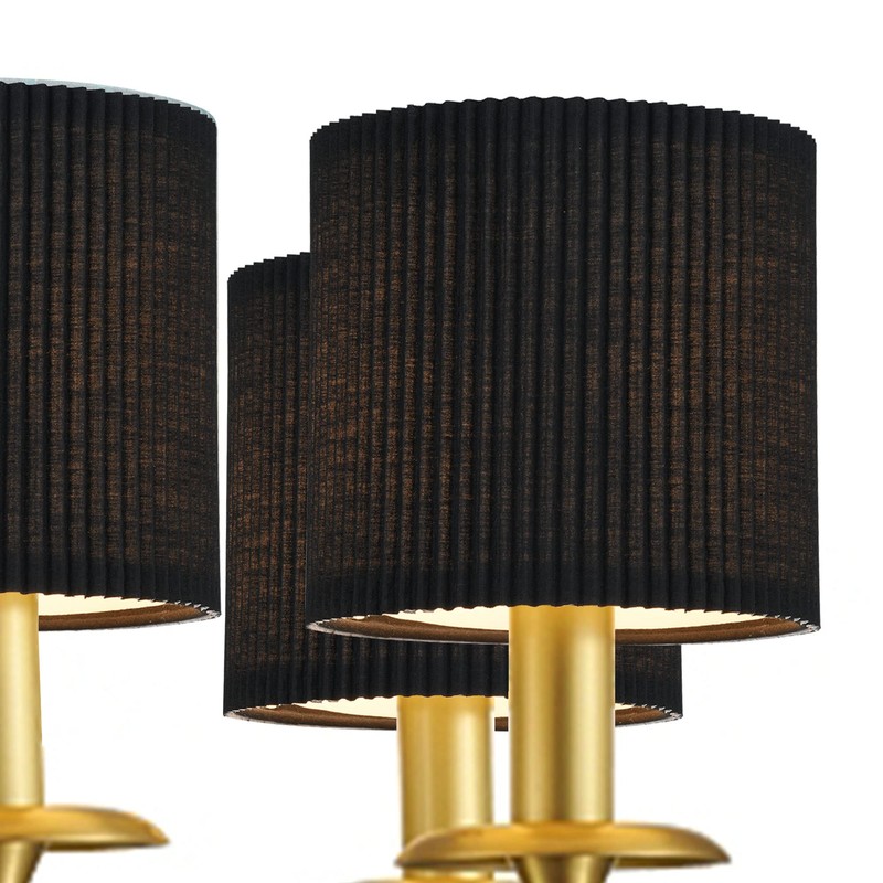 LAMPWELL KETTE Clip-on Chandelier Fabric Lamp Shades,Set of 6,Small Drum,5.4"×5.4"×H5.2",TC