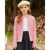 GRACE KARIN Pink Girls Cardigan Knit Zip Up Sweater with