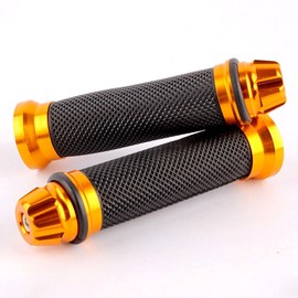 Evomosa Motorcycle Grips, Universal Motorcycle Grips, Aluminum Handlebar Ends 0.9 inches (22.2 mm), CNC Hand Grip, Left and Right Set, Gold