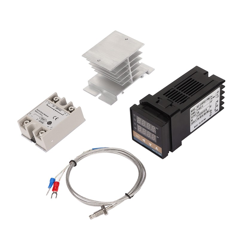 Farm Temperature Control Set 100‑240V Thermostat Type K Thermocouple Heatsink