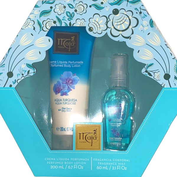 Maja Aqua Turquoise Gift Set: Hand Cream for Dry Skin + Mini Body Splash