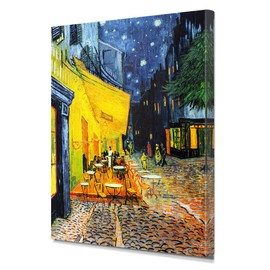 IPIC - Cafe Terrace at Night Vincent Van Gogh Paintings Giclee Canvas Print Wall Art Classic World Artworks for Home Decor, Total size: W 30" x H 24"