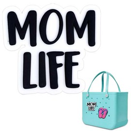 Oudizz Charms for Beach Bag, Bogg Accessories Charms PVC Rubber Compatible with Beach Bag Original All Models, Insert Decoration for Simple Modern Handbag Totes, Mom Life Charm