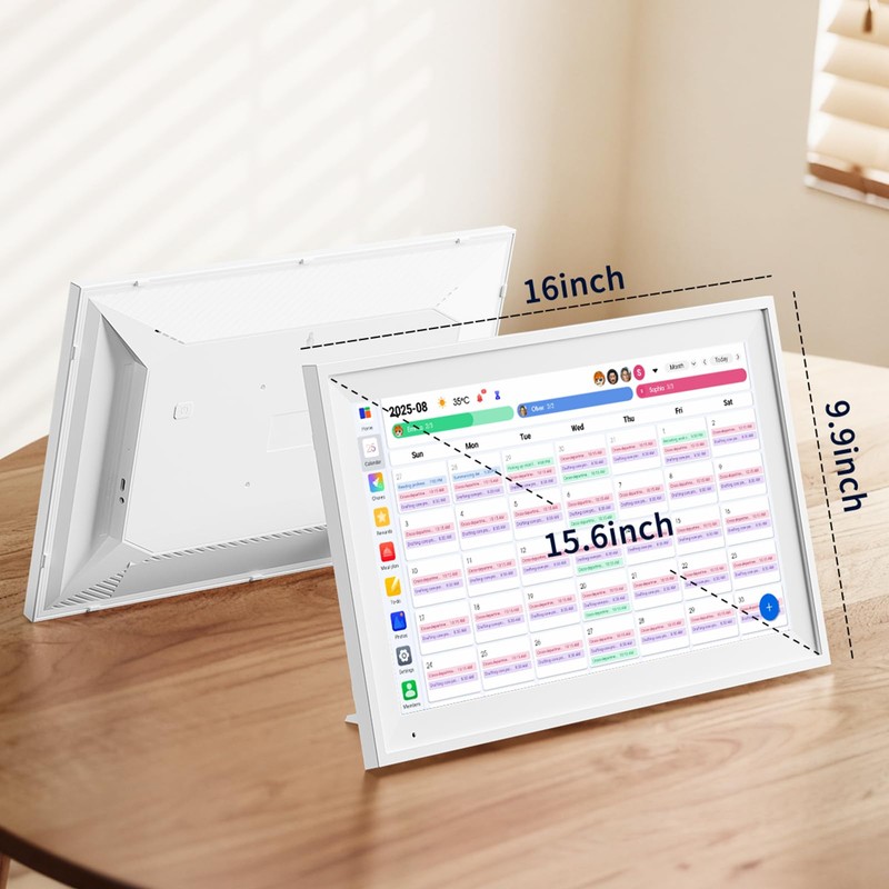 15.6 Inch Digital Calendar, Smart Family Organizer with 1920x1080 IPS