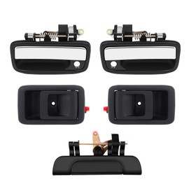 ECCPP Interior Exterior + Tailgate Door Handles 1995-2004 for Toyota for Tacoma Outer Replacement Driver Passenger Door Handles 5pcs Balck/Chrome 6922035030,768MX,6921035030,769MX,6909035010,79605