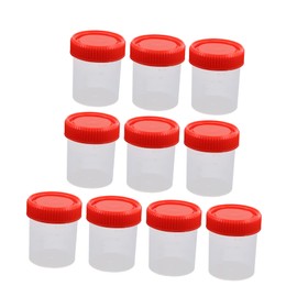 Sosoport 10pcs Leak Resistant Cups Plastic Sample for Testing and Secure with Screw Cap Design for Laboratory Use and Medical Inspections