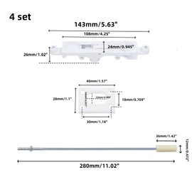UTALIND 4Pcs Metal Lever Extension Flush Bolt, French Door Hardware Mount Extension Bolts for Store School Office Apartments Doors (White)