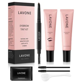 Eyebrow Color Kit with Brow Color & Eyebrow Pencil, 2-in-1 Natural Effects Eyebrow Makeup Set, Easy & Safe to Use 10ml - 01# Medium Brown