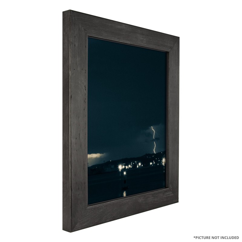 Craig Frames Bauhaus, Modern Black Pine Picture Frame, 14 by