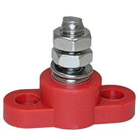 Positive Insulated Battery Power Junction Post Block 3/8 Lug X 16 thread (Red)