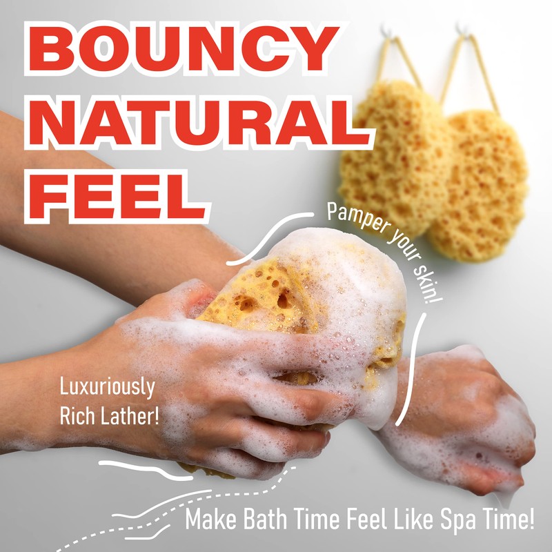 myHomeBody Bath Sponge, Foam Loofah, Body Scrubber for Bathing, Exfoliating
