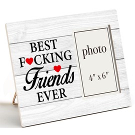 Zauly Friends Wood Picture Frame, Friendship Gifts for Women Friends Men Coworker, Friends Gifts for Birthady Christmas Graduation, Best Friends Picture Frames with Quotes, 4x6 Inches Photo