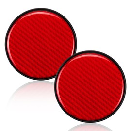 Bojueshaw 2pcs Carbon Fiber Car Cup Pad,Shiny Diamond Anti-Slip Beverage Pad,Circular Design,Suitable for Most Car Models(Red)
