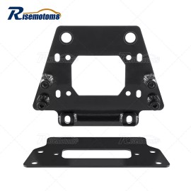 risemotom8 Front Heavy Black Winch Mounting Plate Kit For Kawasaki Teryx KRX 1000 2020-2024