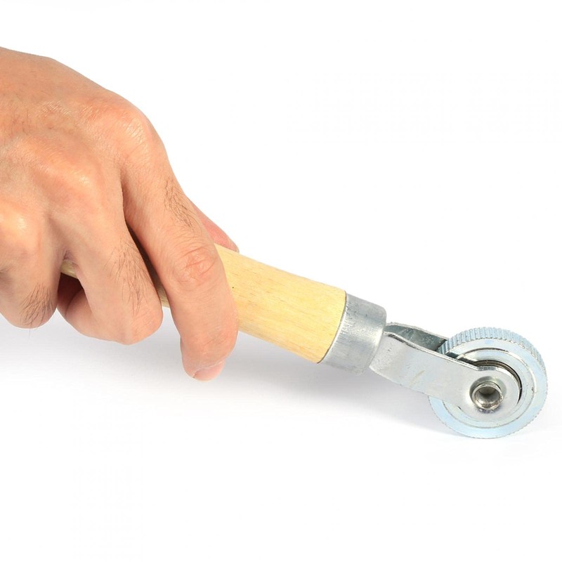 Tire Patch Roller, Wooden Handle Repair Tube Stitch Puncture Patch