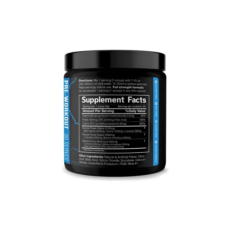 Pre Entreno Cobra Labs Shadow X 30 Servicios Frambuesa Azul