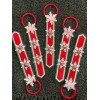 Christmas Decor Bell Doorknob Hanger Snowflake Red Green White 2