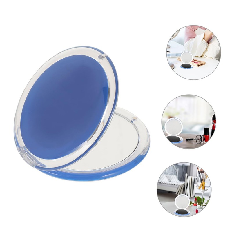 PACKOVE Compact Foldable Makeup Mirror Magnifying Round Pocket Mirror for