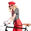 Zhanmai French Mime Artist Costume Set for Women Red Beret