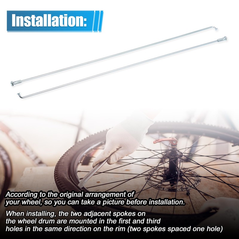X AUTOHAUX 12pcs 14G J Bend Bicycle Galvanized Spokes 260mm