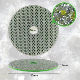 NBB Electroplated Diamond Polishing Pad for Dry Polishing Marble Granite Natural Stone Ceramic Wood Glass Metal Diameter 100mm with Nylon Backing (60#, 1)