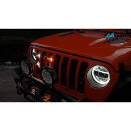 Nilight 8PCS LED Strobe lights 12V Sync Feature Amber White 12 24LED Lights