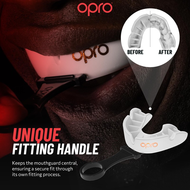 OPRO Bronze Level Sports Mouthguard, Essential Fit (Black) Adult &