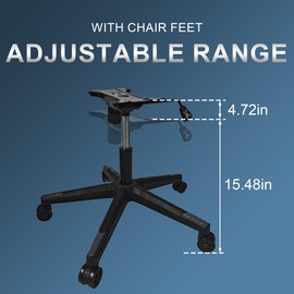 Racfenick 28" Swivel Gaming Office Chair Base Replacement, Heavy Duty Nylon Chair Repair Base Kit with Bottom Plate,Gas Cylinder and Casters (Grey)