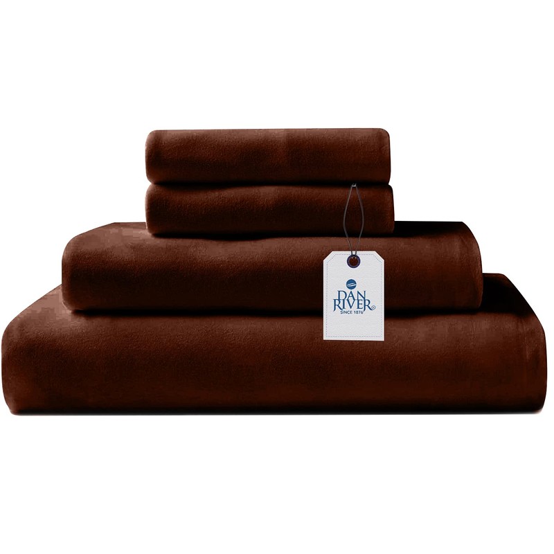 DAN RIVER Queen Jersey Sheet Set|Luxury Heather 100% Cotton Bed