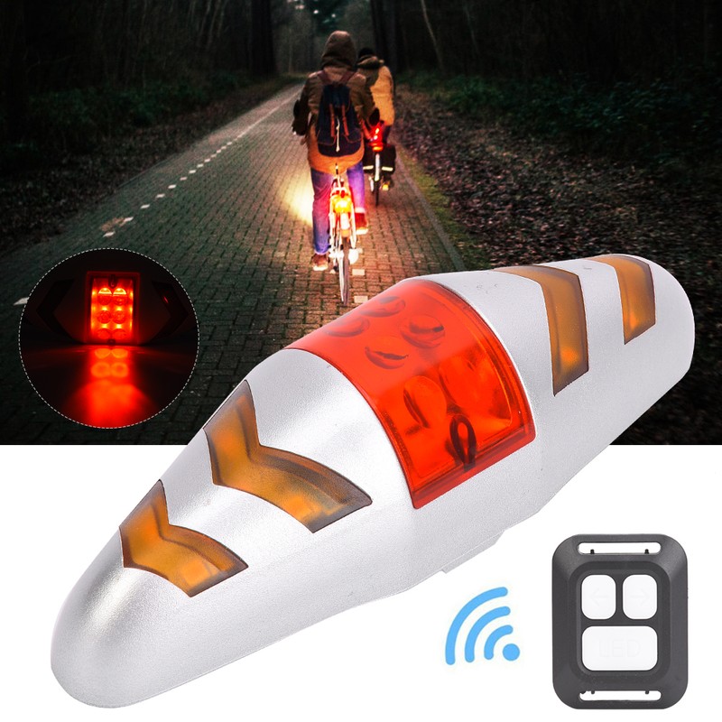 Bicycle LED Taillight Wireless Remote Control Turn Signal Light for