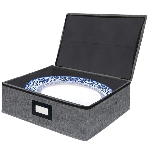 homyfort Platter Storage Case - Stackable China Storage Containers Hard