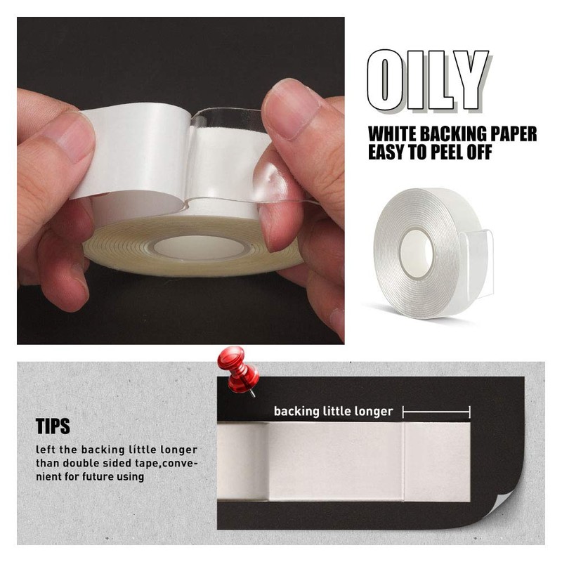 Double Sided Tape Heavy Duty - 3/4" 10' Acrylic Clear Strong