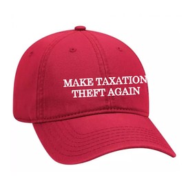 Trenz Shirt Company Make Taxation Theft Again Defund The IRS Funny Mens Adjustable Twill Dad Hat Baseball Cap Red