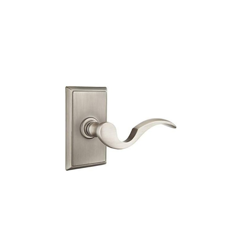 Emtek Passage Set, Rectangular Rosette, Cortina Lever, (Left Hand, Flat