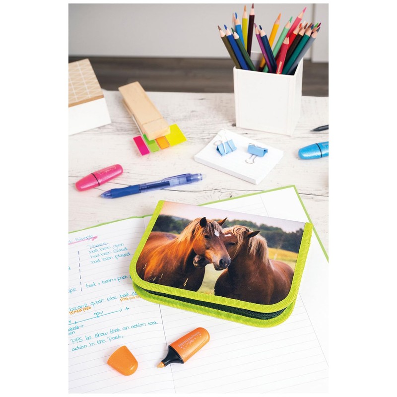 Eberhard Faber 577589 Pencil Case Horse Filled with 42 Writing