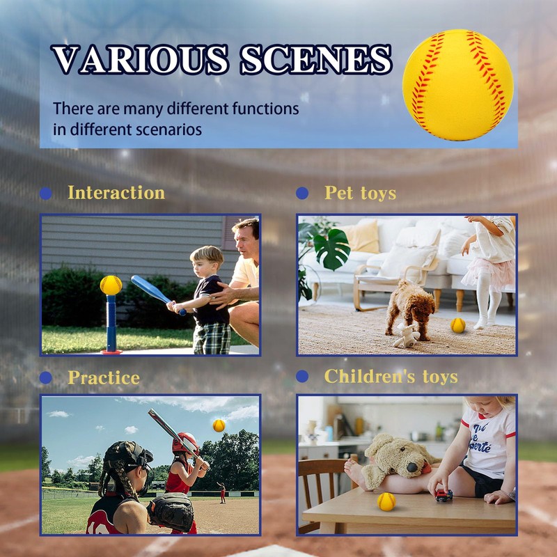 Bac-kitchen 4 Pack Foam Baseballs Practice softballs 9 inch Training