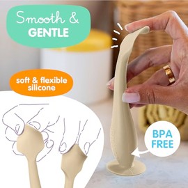 Bumco Baby Bum Brush - BPA-Free Diaper Cream Spatula with Suction Cup Base, Soft & Flexible Silicone, Wipe-Clean, Mom-Invented Diaper Bag Essentials (