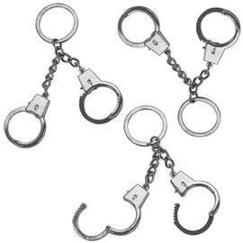 Iconikal Metal Mini Handcuff Thumb Cuff Keychain, 3 Pack