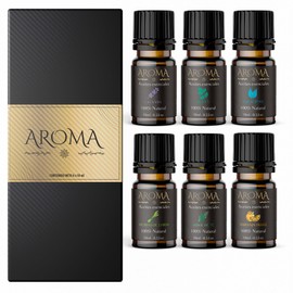 AROMA ESENCIA PURA - Kit Aceites Esenciales para Difusor 6 Piezas - Aromaterapia - esencias para difusor - Aromas para Difusor - Esencias para Humidificador, Calidad Premium, Largo duración y Formula Concentrada